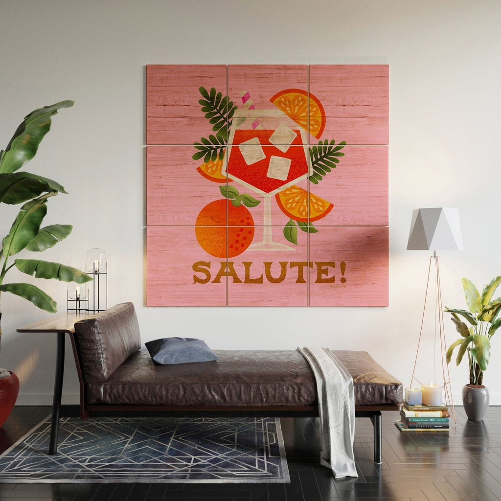 Jessica Molina Orange Spritz Wood Wall Mural