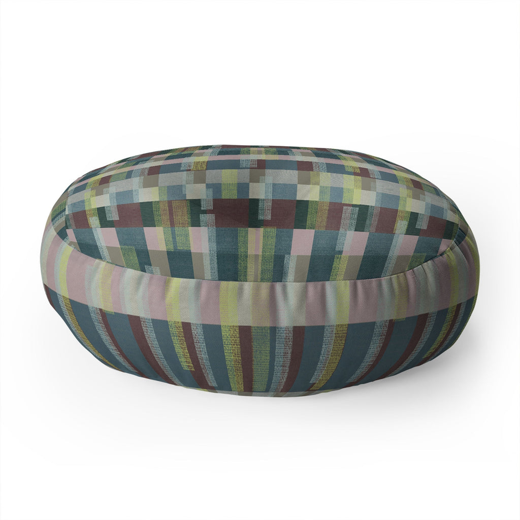 Marta Barragan Camarasa Dynamic Linear Blocks Floor Pillow Round