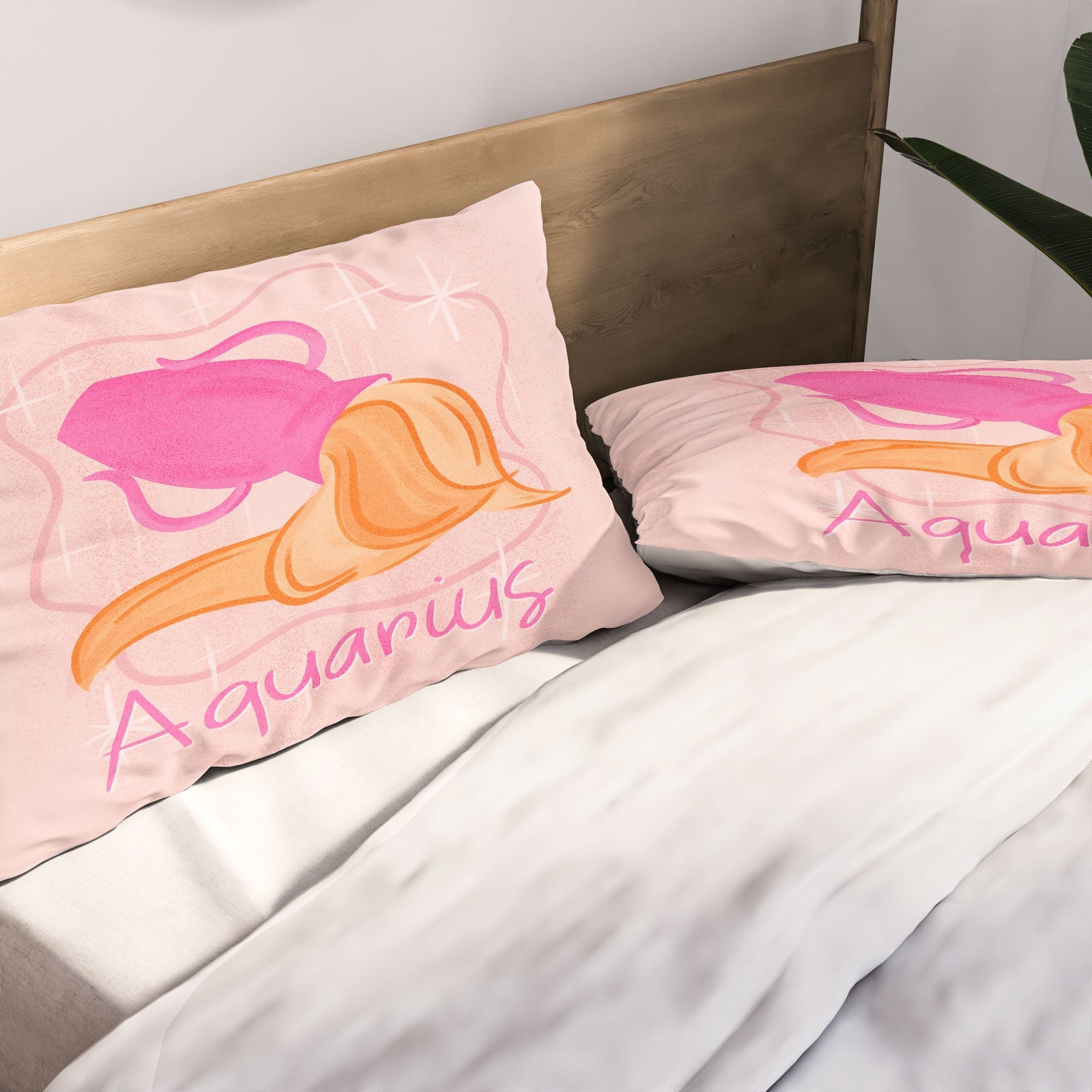 Little Om Zodiac Sign Aquarius Pillow Shams