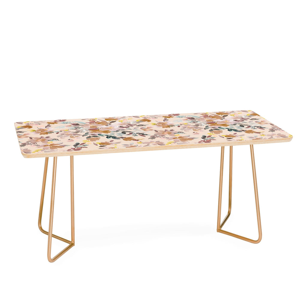 Ninola Design Botanic Retreat Floral Oleander Whimsical Soft Pink Coffee Table