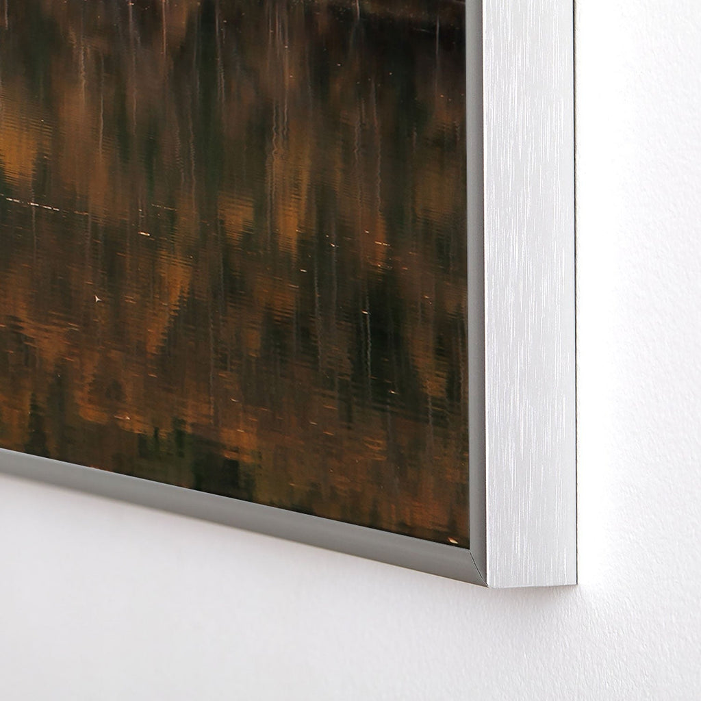 Hannah Kemp Fall Lake Square Metal Framed Art Print
