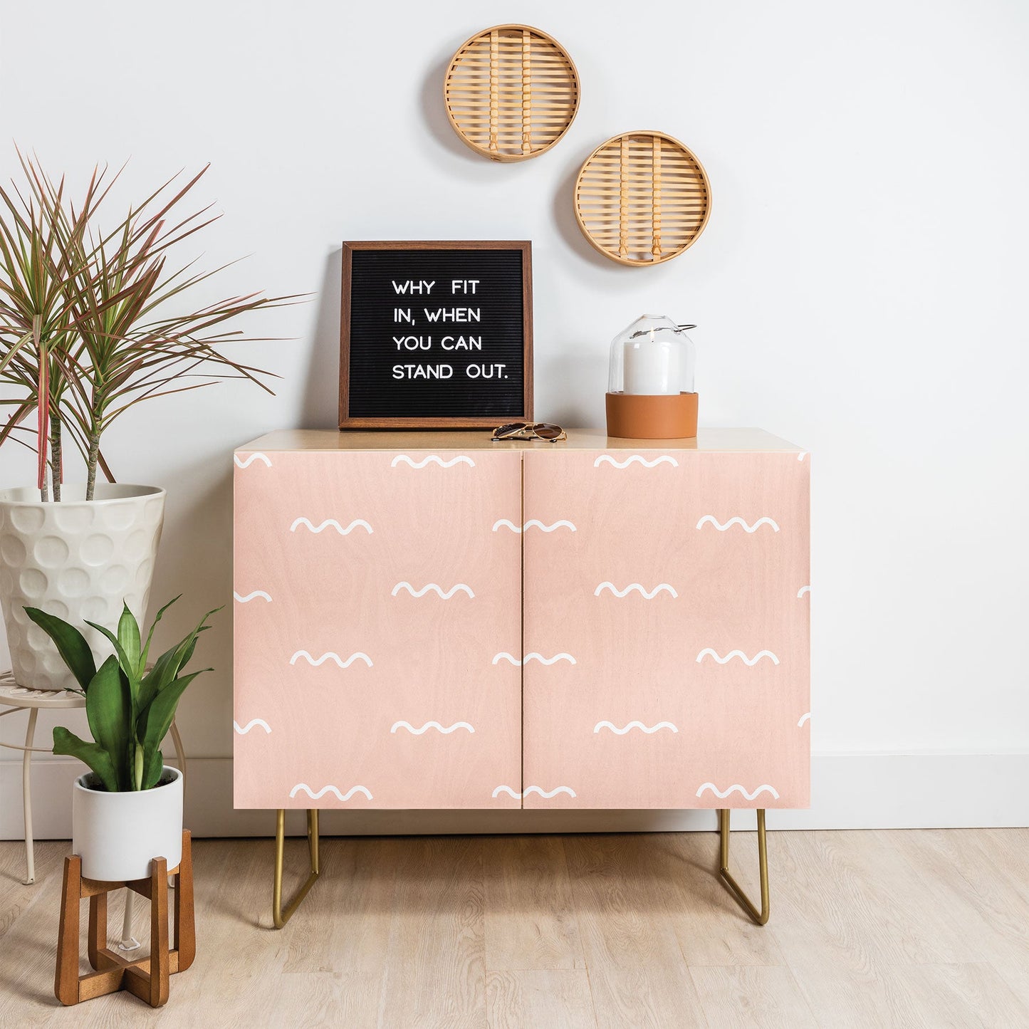 Kelly Haines Peach Squiggle Credenza