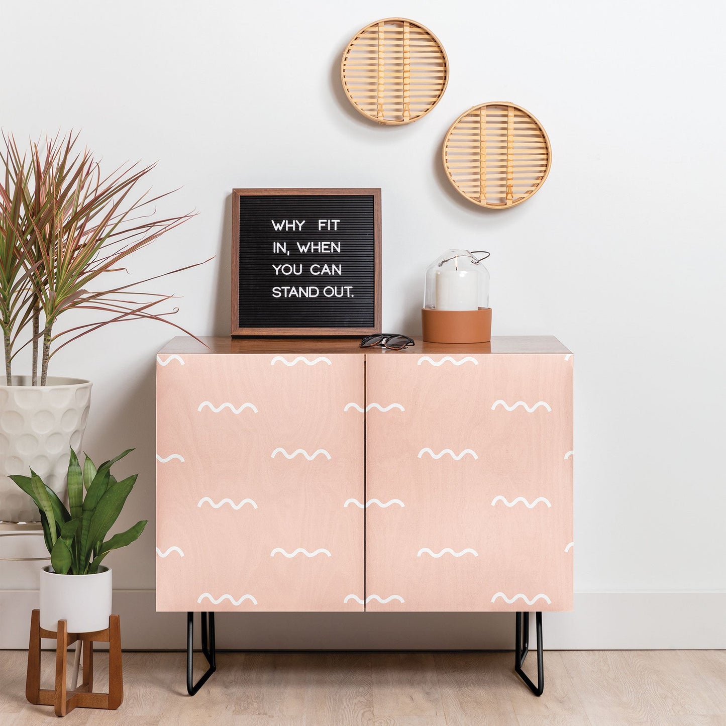 Kelly Haines Peach Squiggle Credenza