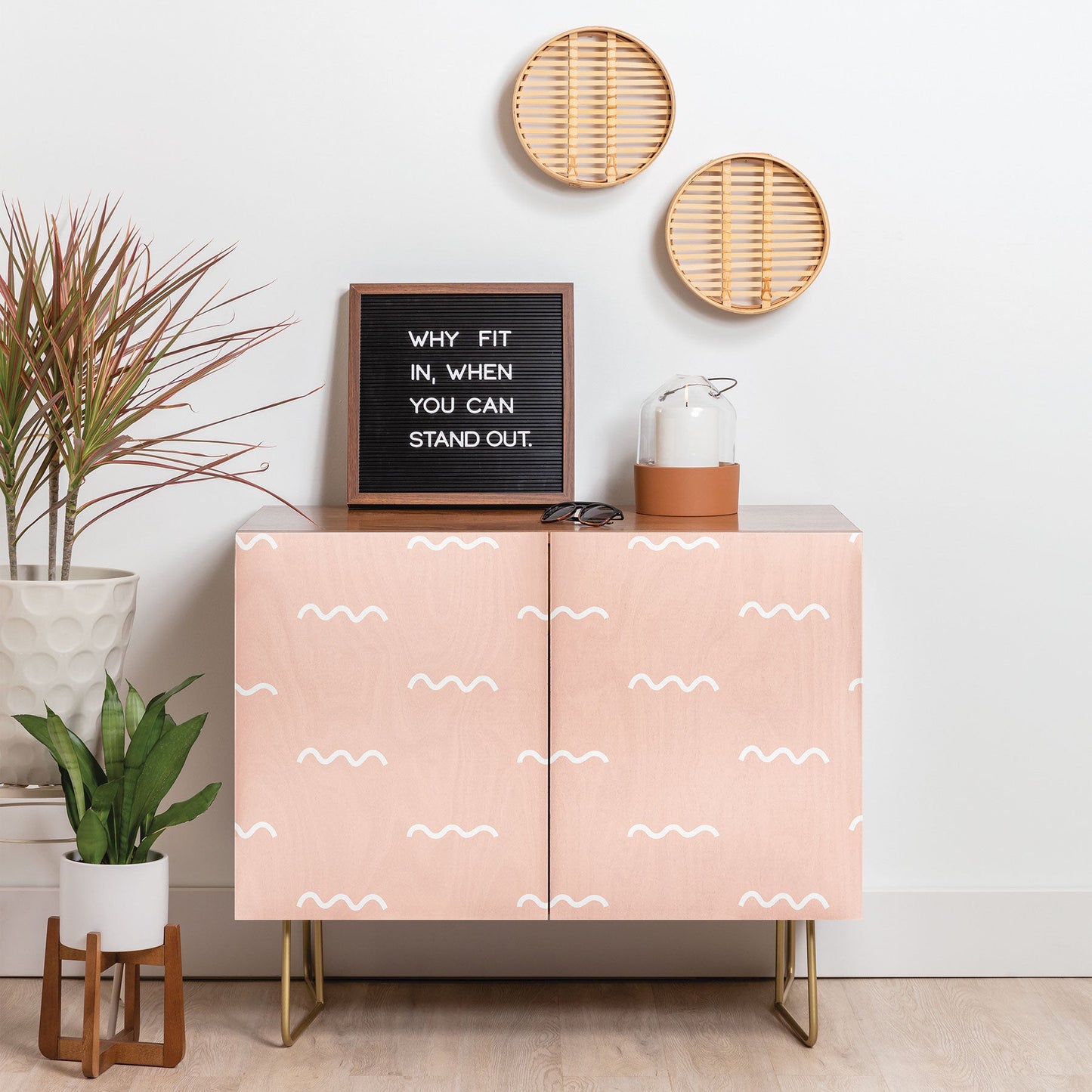 Kelly Haines Peach Squiggle Credenza