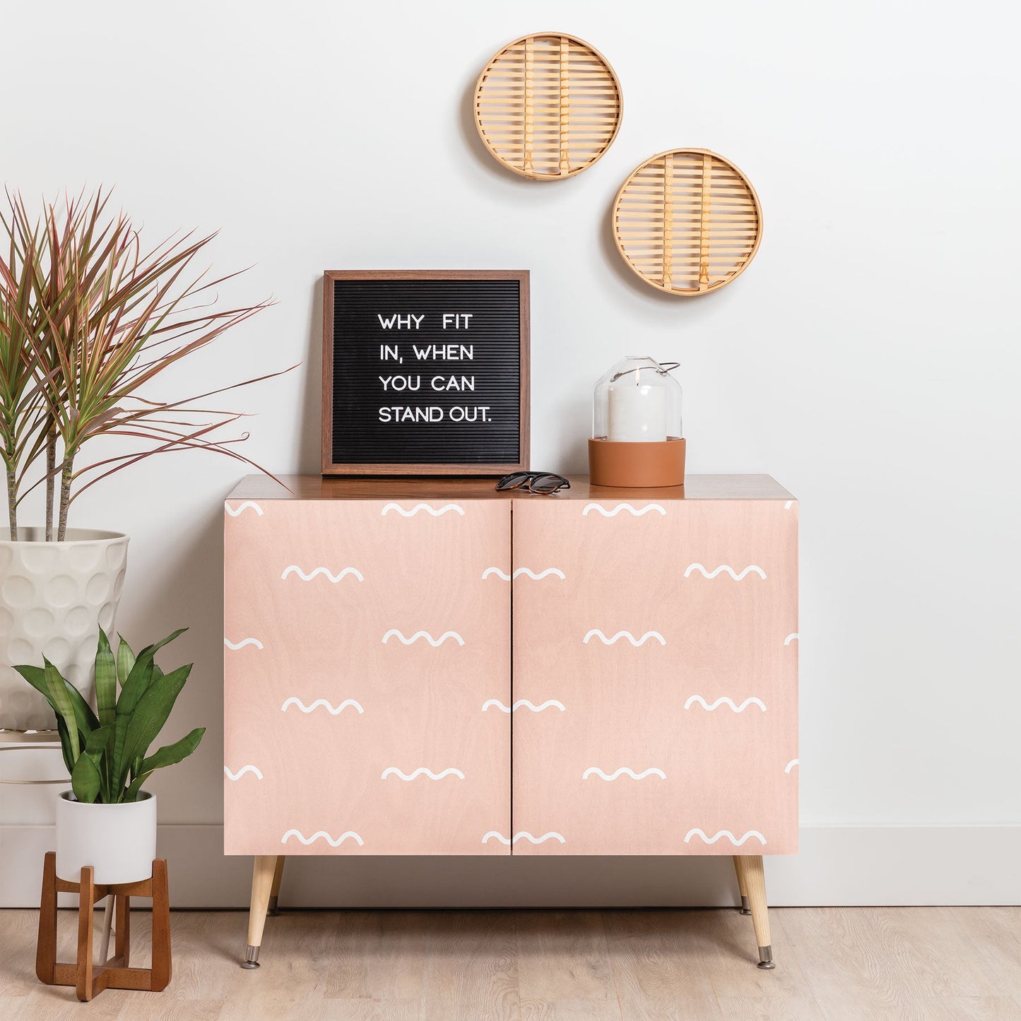 Kelly Haines Peach Squiggle Credenza