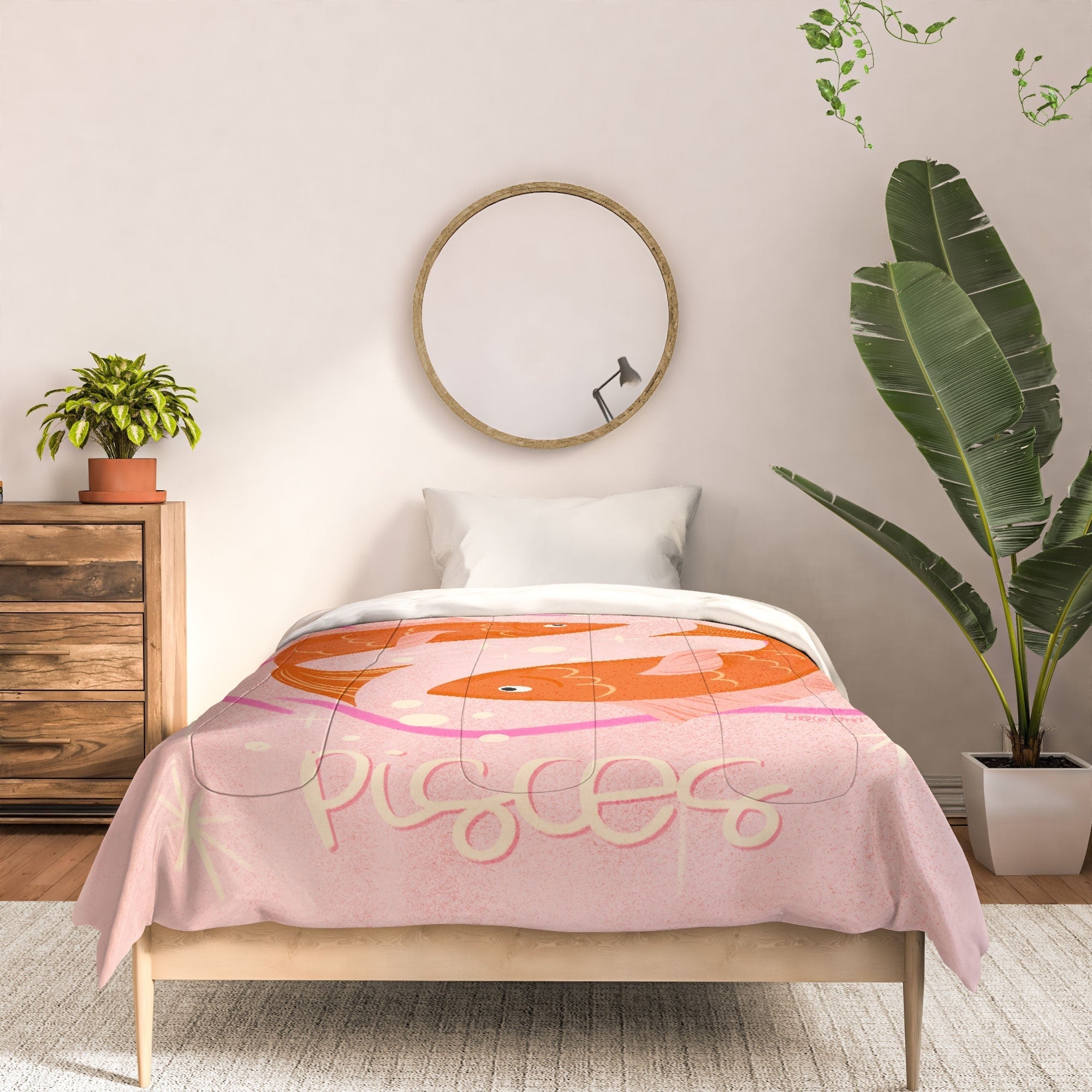 Little Om Zodiac Sign Pisces Comforter