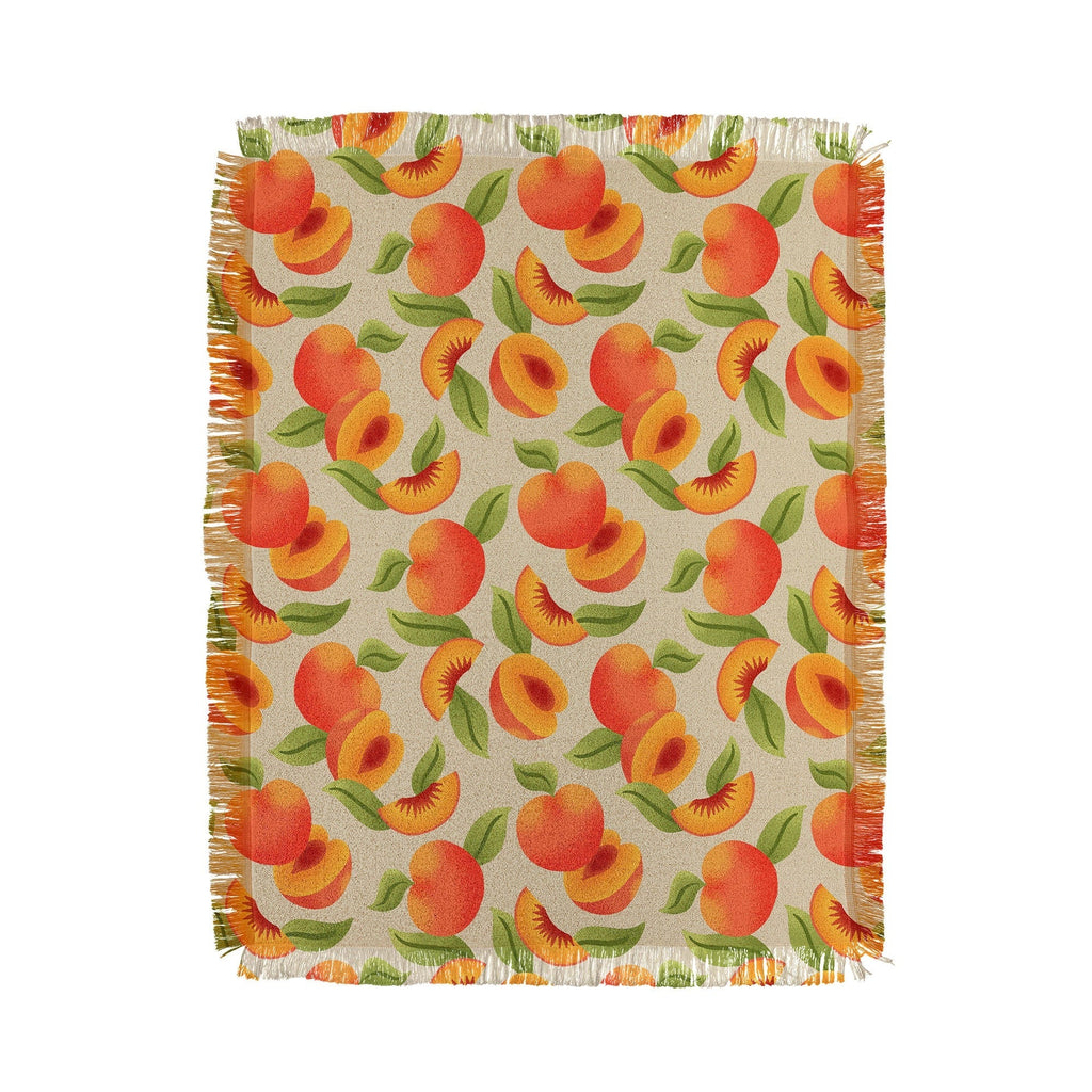 Jessica Molina Peach Pattern Throw Blanket