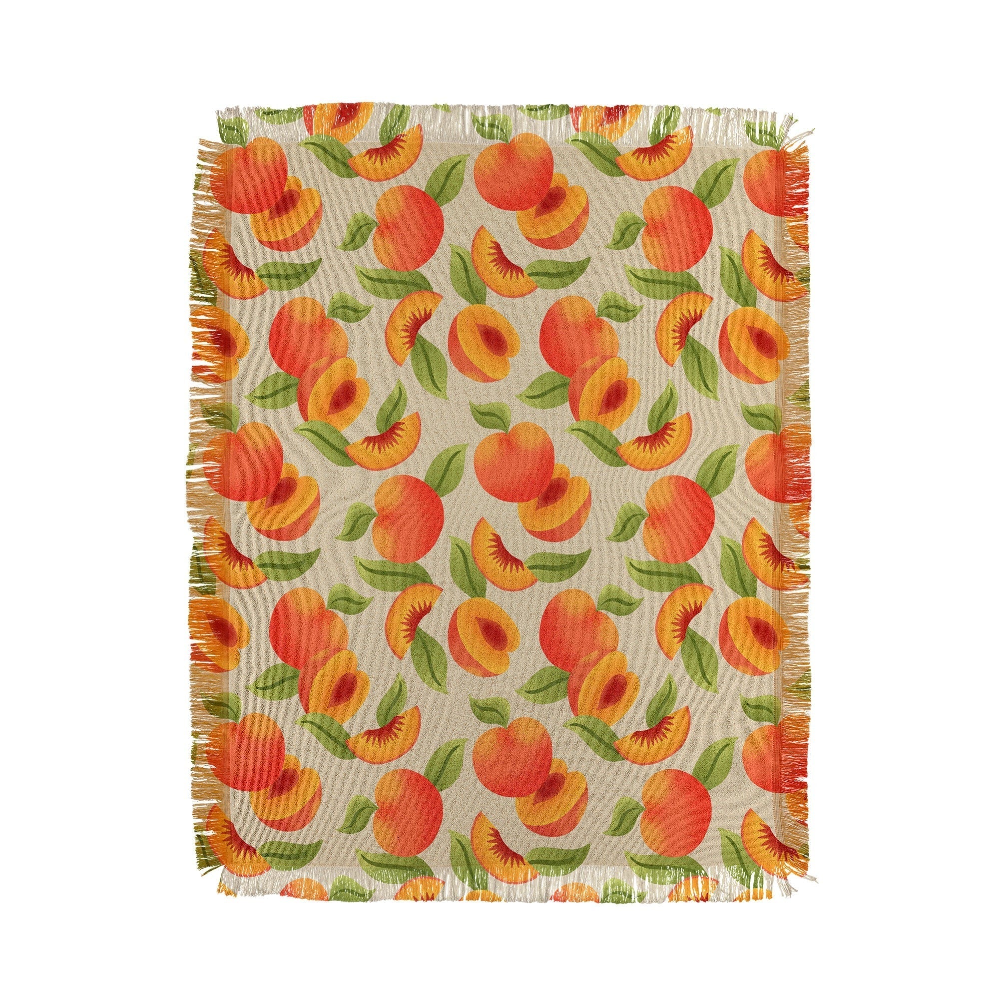 Jessica Molina Peach Pattern Throw Blanket