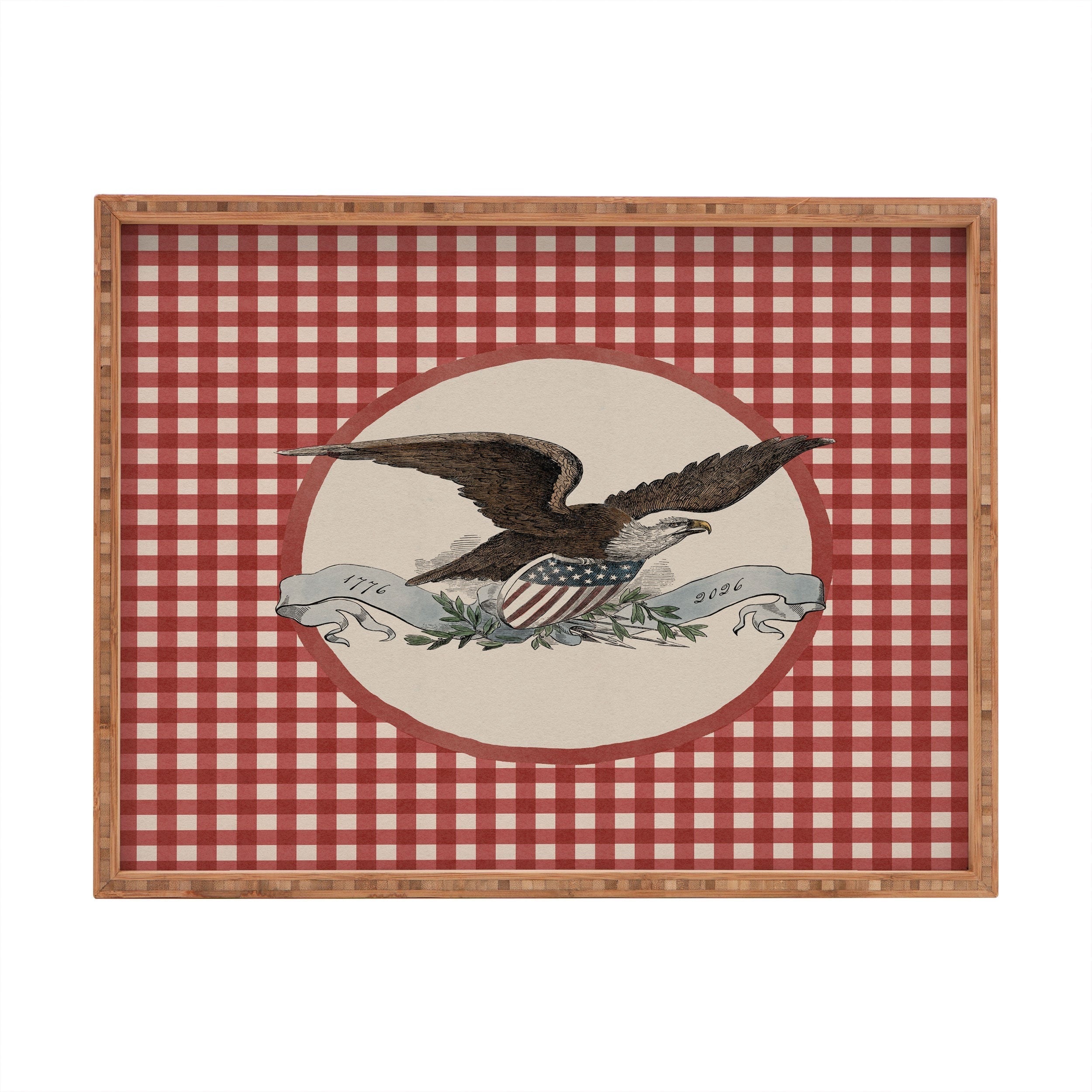 DENY Designs Gingham Eagle Rectangular Tray