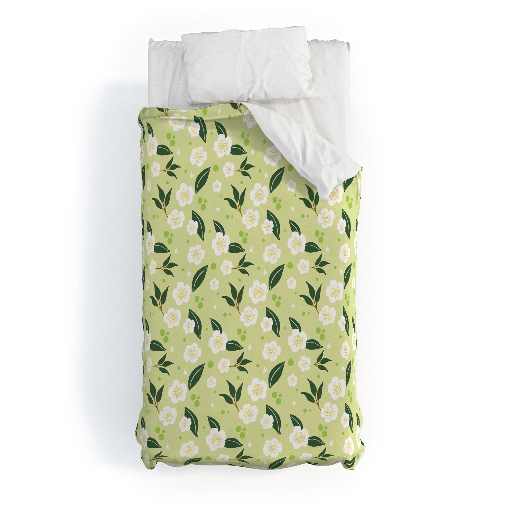 Design by Spark Matcha Tea Florals Duvet Cover