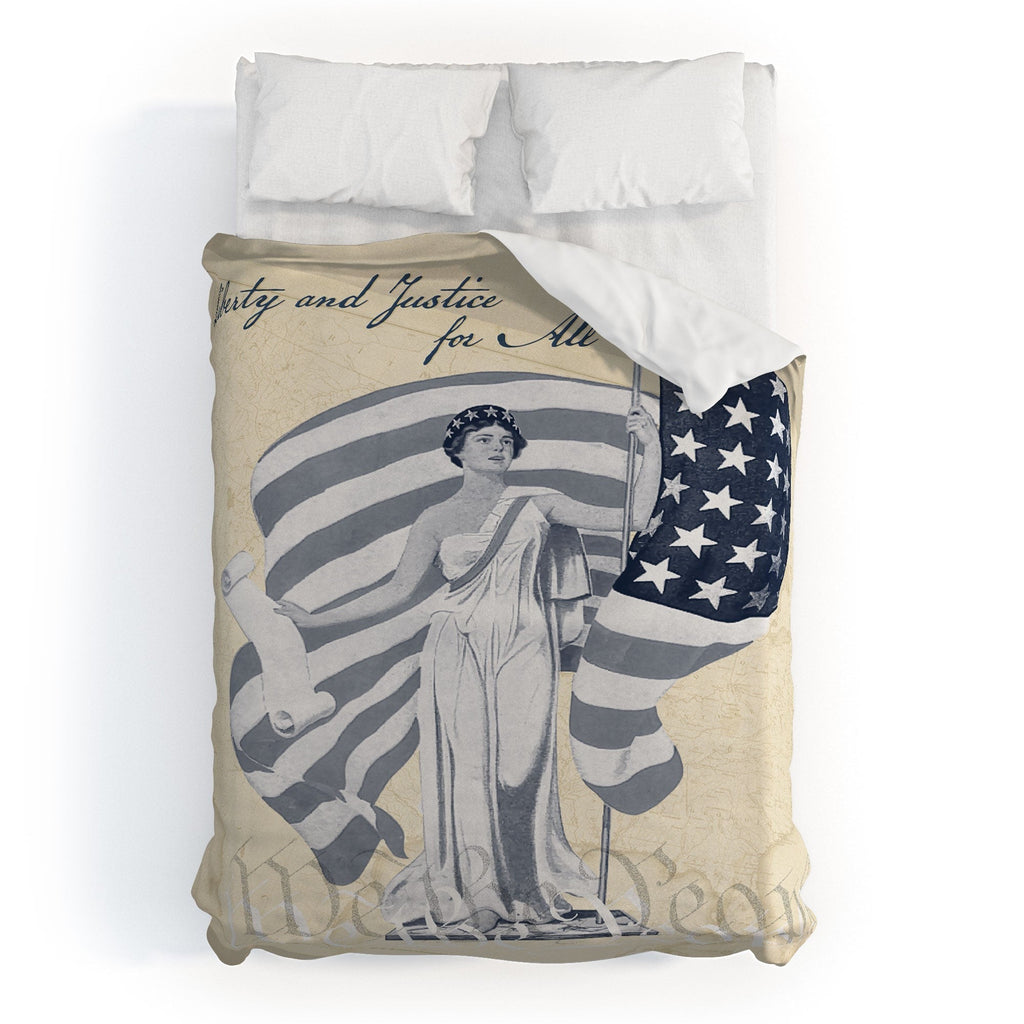 DENY Designs Liberty and Justice Woman Duvet Cover