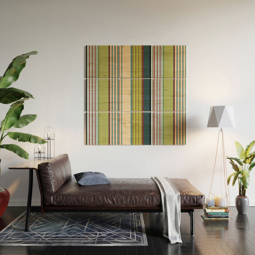 Marta Barragan Camarasa Colorful Stripe Delight Wood Wall Mural