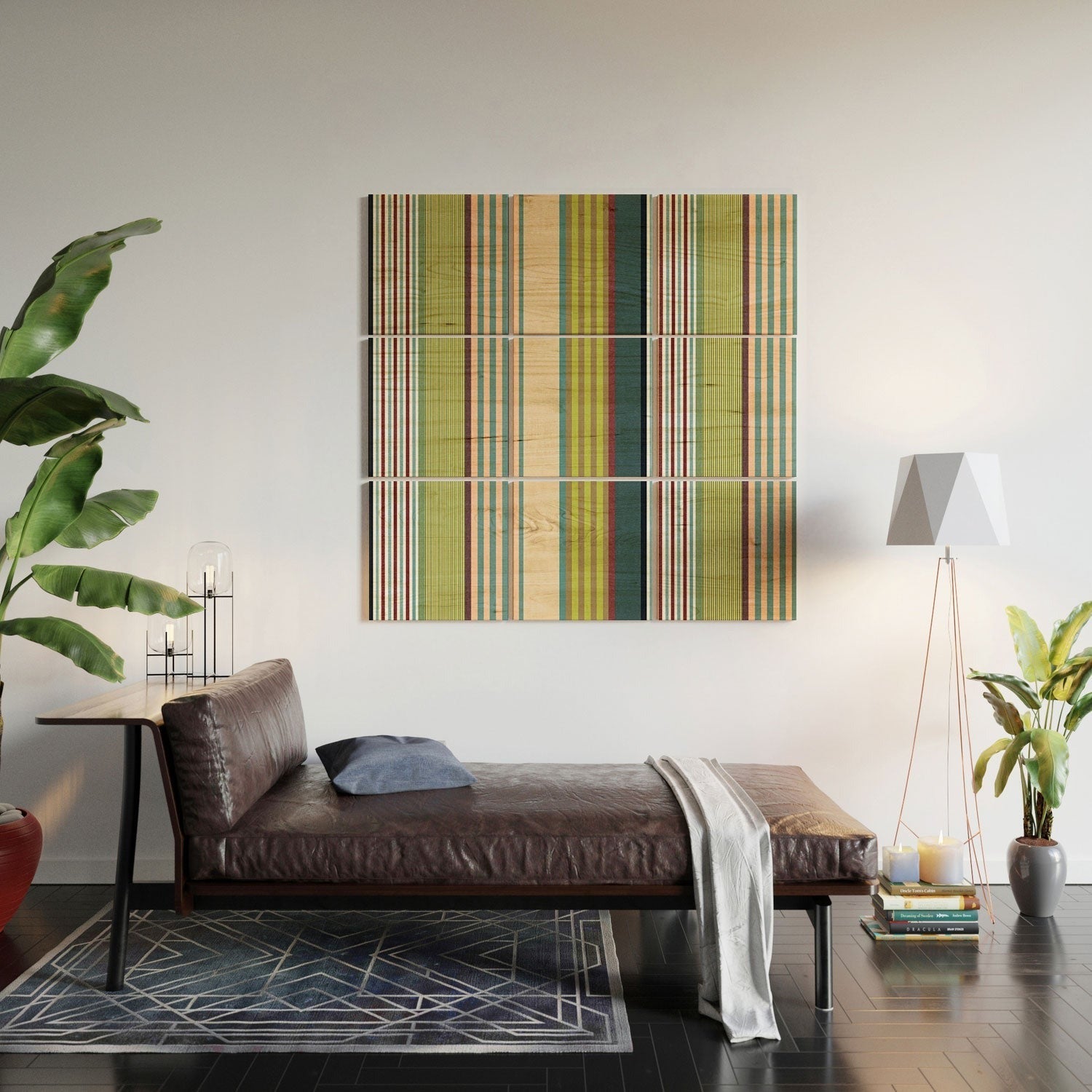 Marta Barragan Camarasa Colorful Stripe Delight Wood Wall Mural
