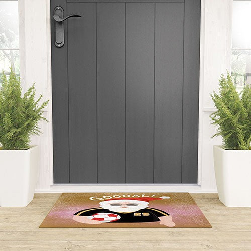 Design by Spark Sporty Soccer Santa Welcome Mat