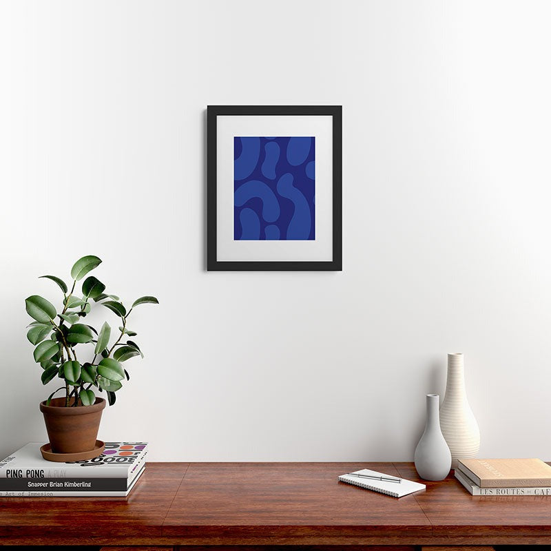 Camilla Foss Blue Pebble Framed Art Print