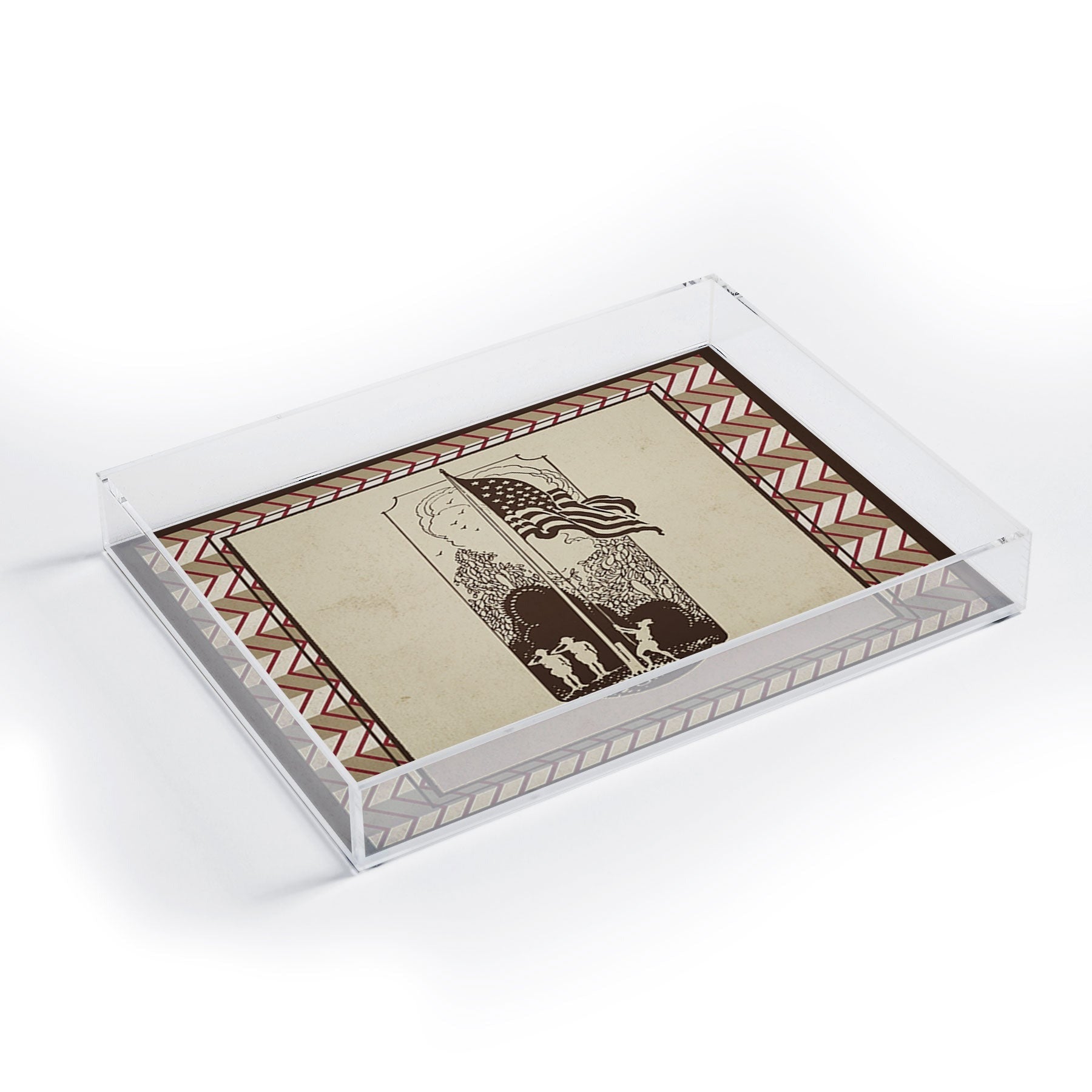 DENY Designs Flag Raisers Striped Square Acrylic Tray