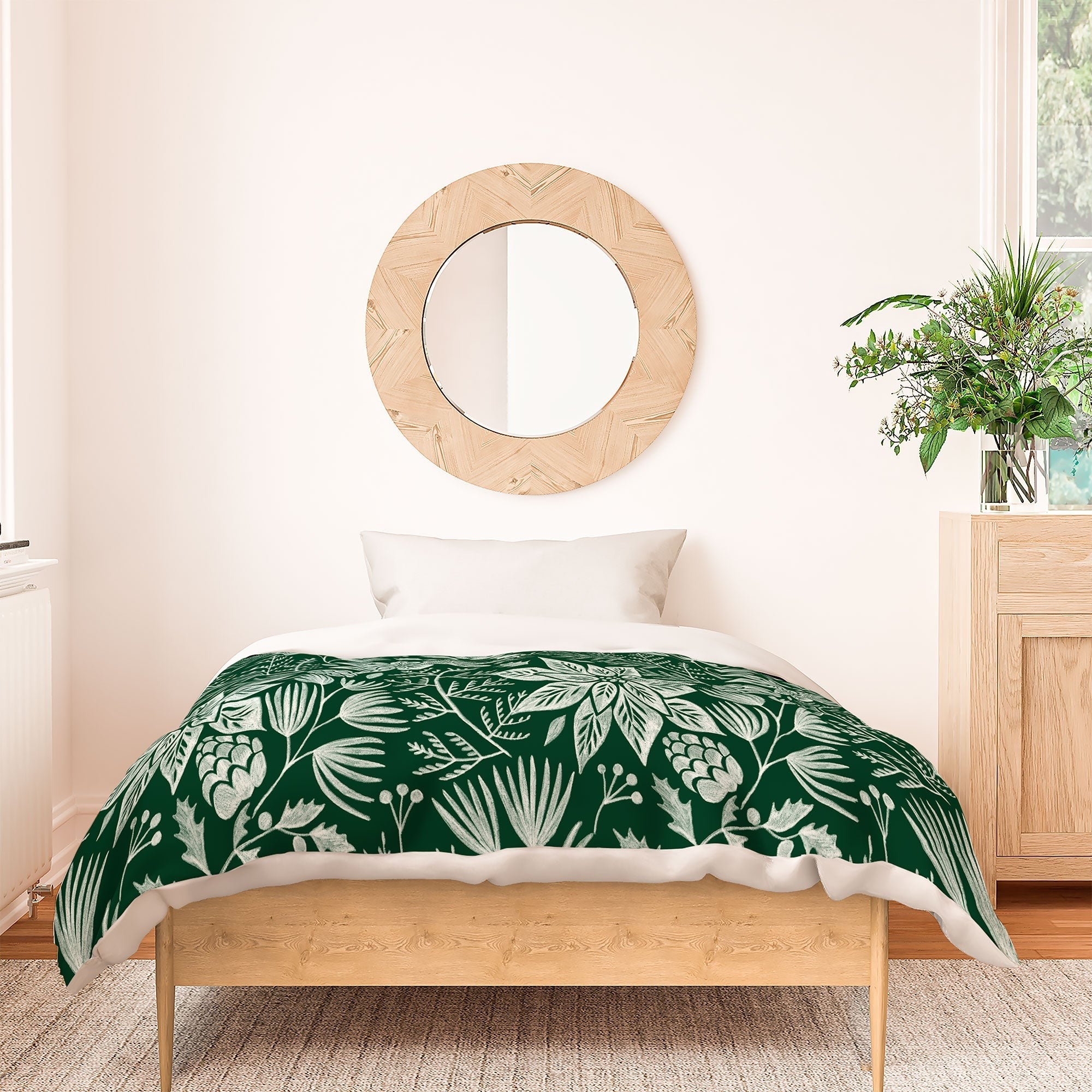 Pimlada Phuapradit Christmas Poinsettia Duvet Cover