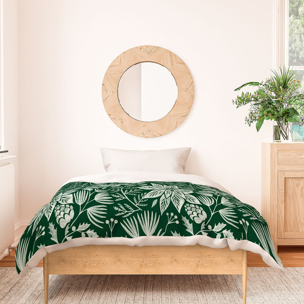Pimlada Phuapradit Christmas Poinsettia Duvet Cover