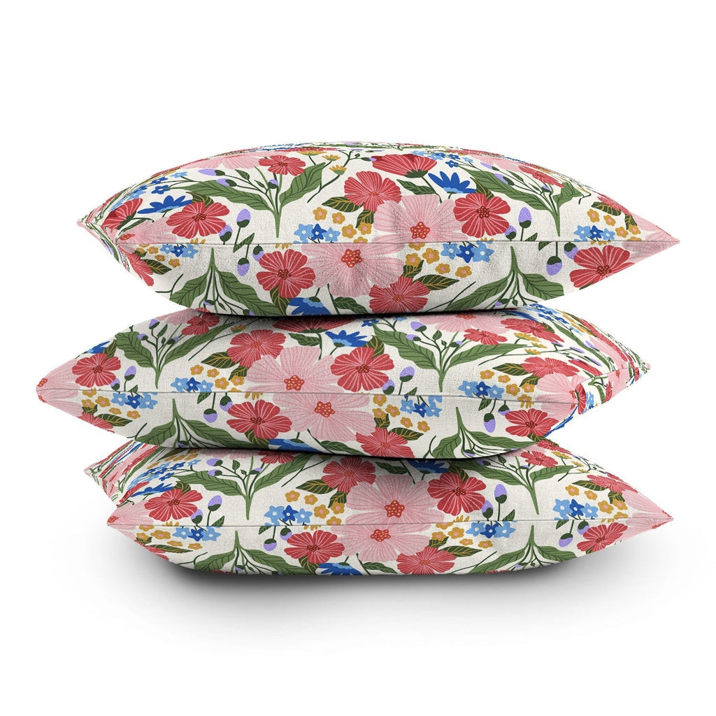Design by Spark Wild Bloom Flowers Outdoor Throw Pillow
