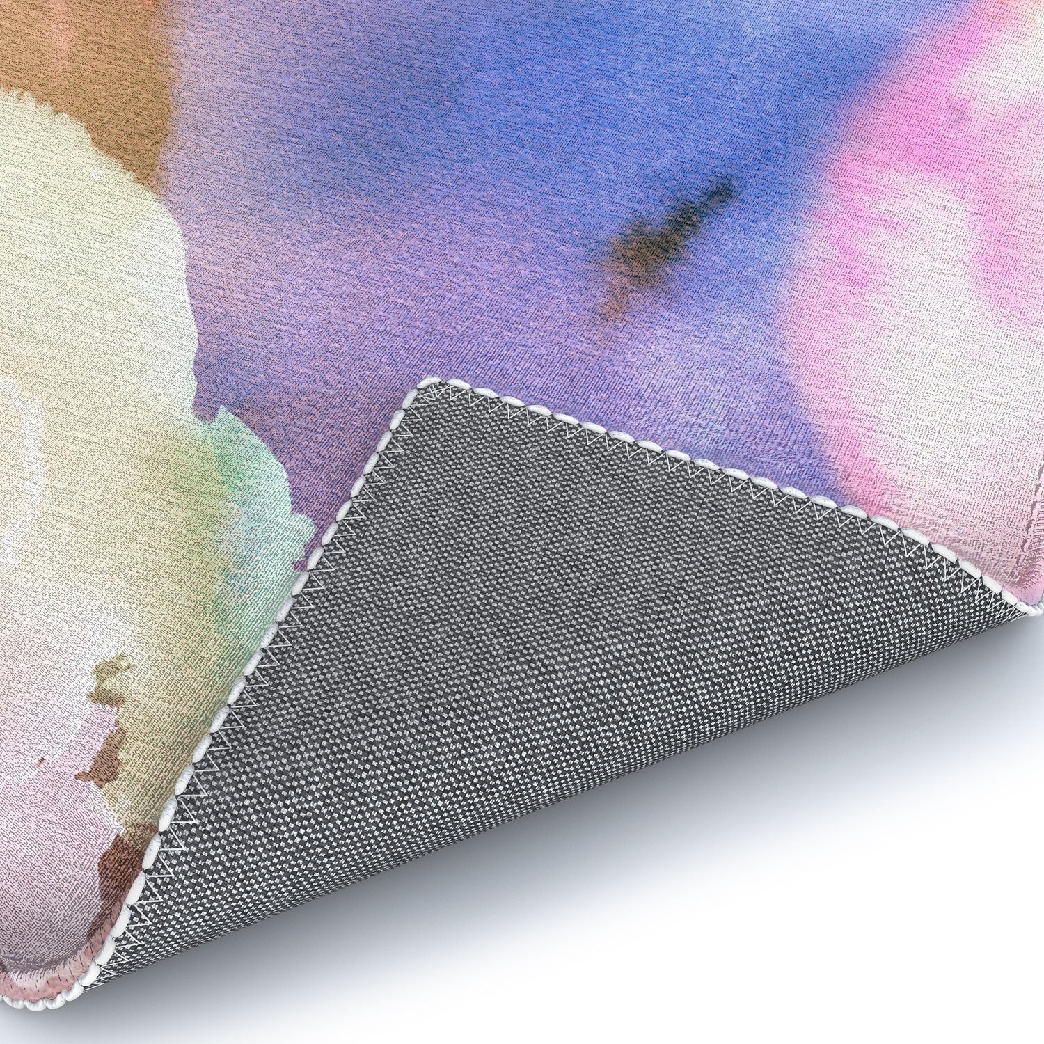 Ninola Design Botanic Retreat Ombre Abstract Watercolor Flowers Pink gold Area Rug