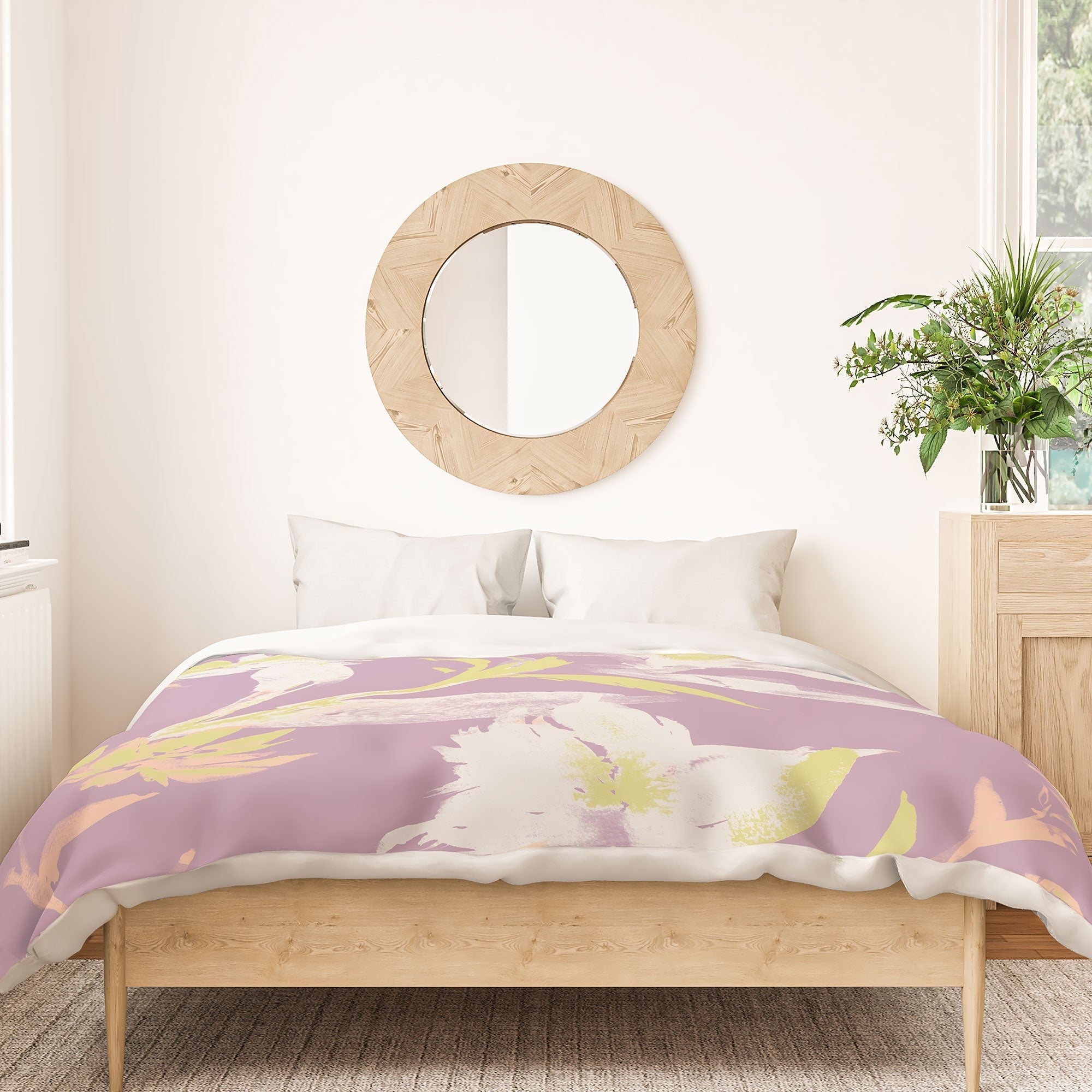 Gabriela Fuente Emma Lilac Floral Duvet Cover