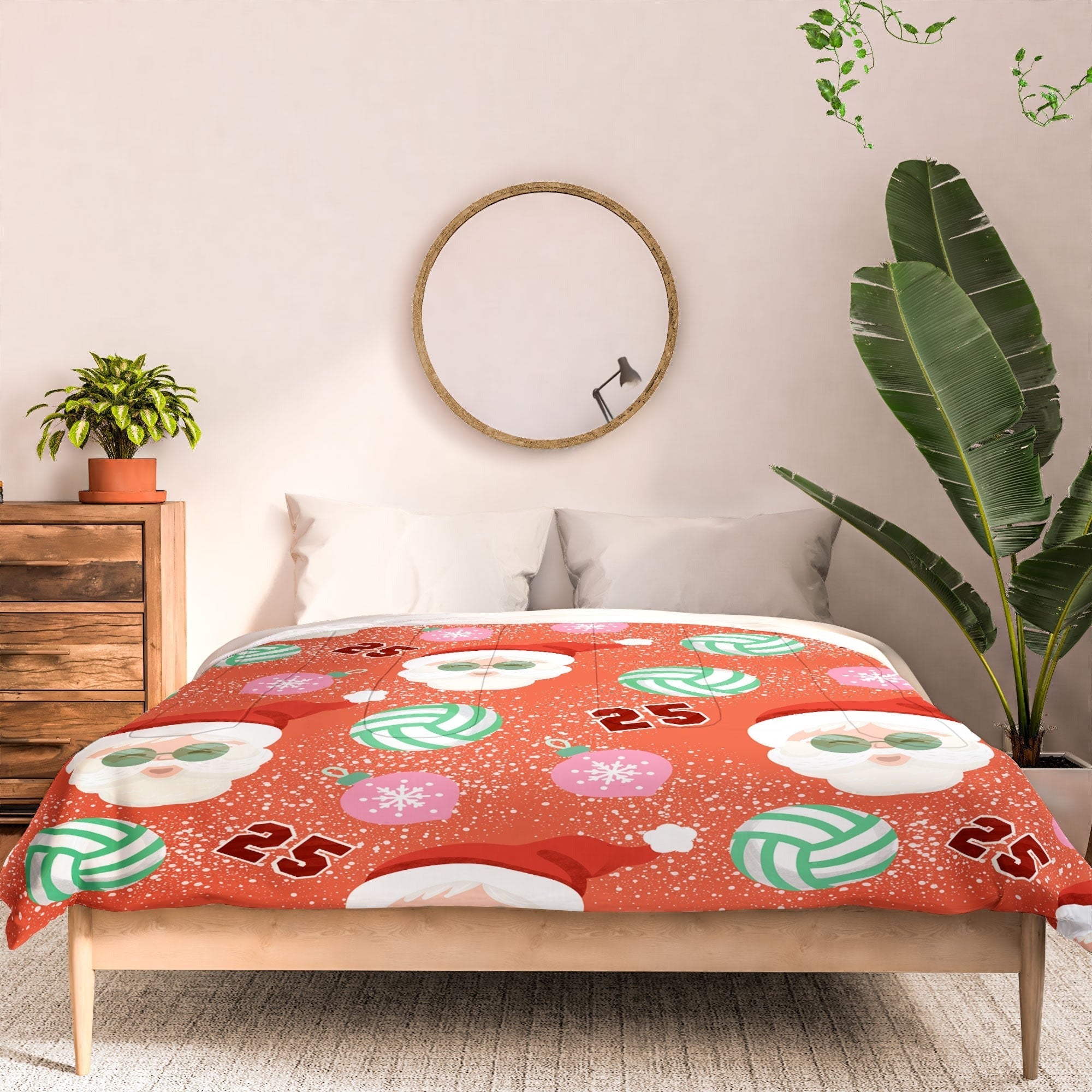 Design by Spark Sporty Volleyball Santa Comforter