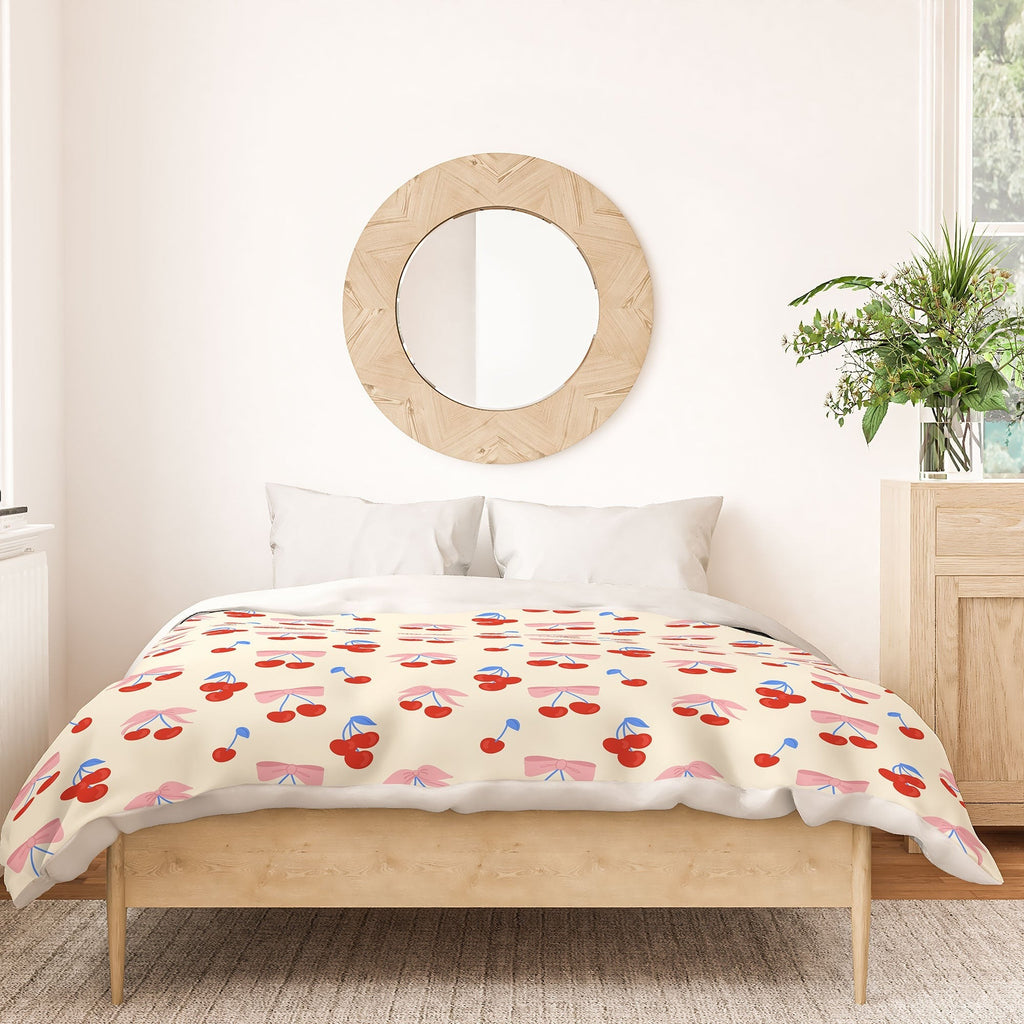 Design by Spark Cherries And Ribbons Duvet Cover