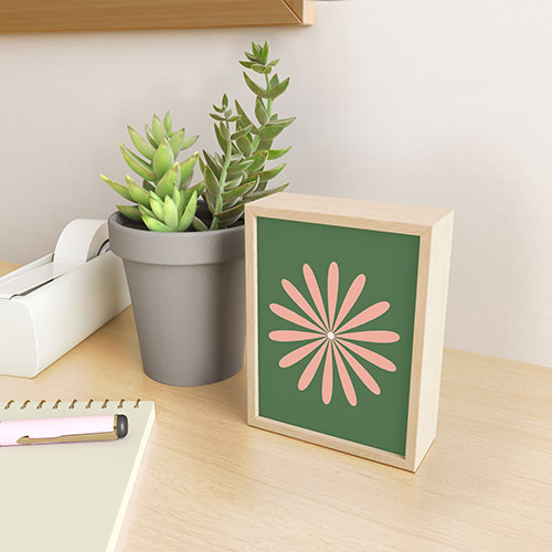 Kierkegaard Design Studio Big Daisy Retro Minimalism Framed Mini Art Print