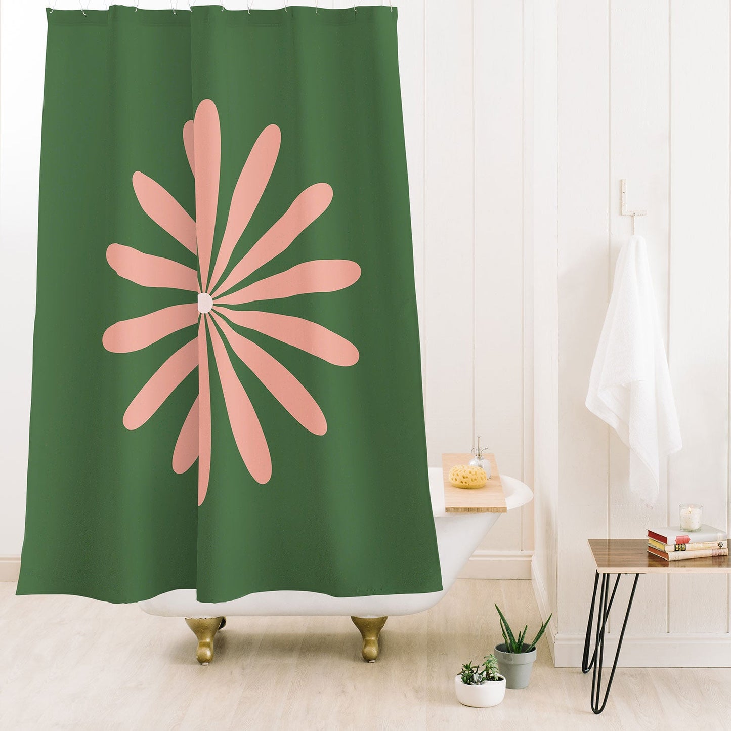 Kierkegaard Design Studio Big Daisy Retro Minimalism Shower Curtain