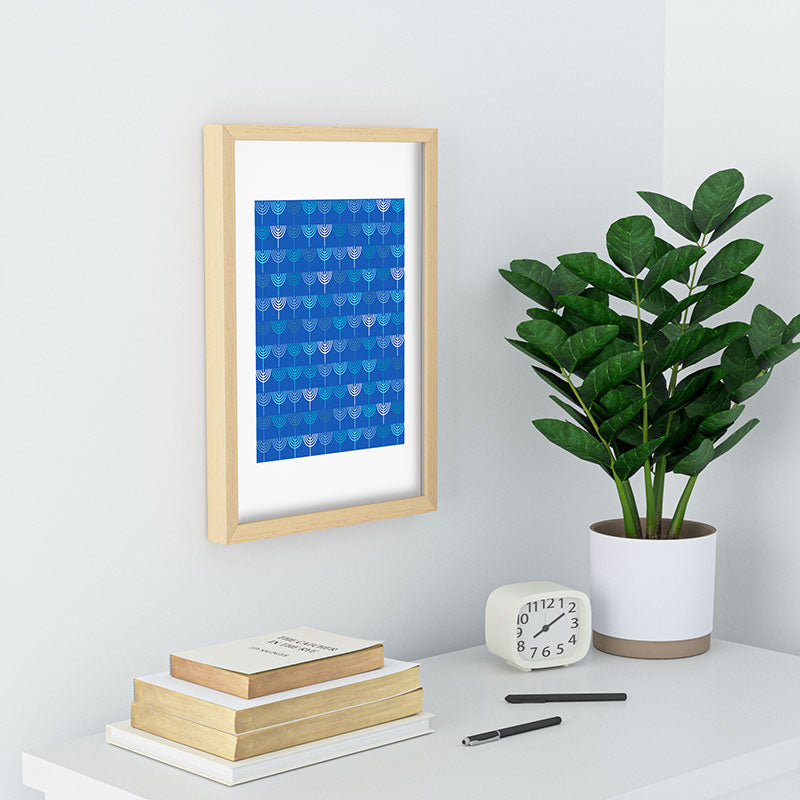 Kierkegaard Design Studio Hanukkah Chanukah Menorah Recessed Framing Rectangle