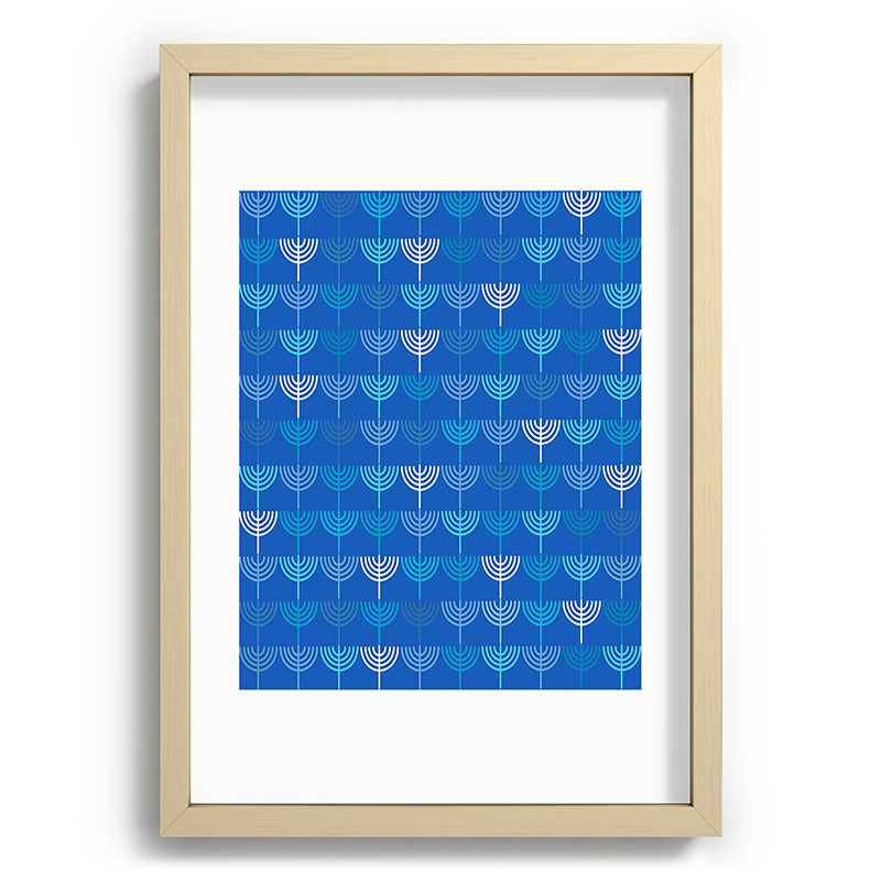 Kierkegaard Design Studio Hanukkah Chanukah Menorah Recessed Framing Rectangle
