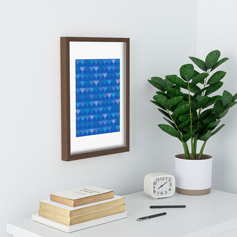 Kierkegaard Design Studio Hanukkah Chanukah Menorah Recessed Framing Rectangle