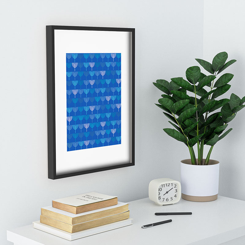 Kierkegaard Design Studio Hanukkah Chanukah Menorah Recessed Framing Rectangle