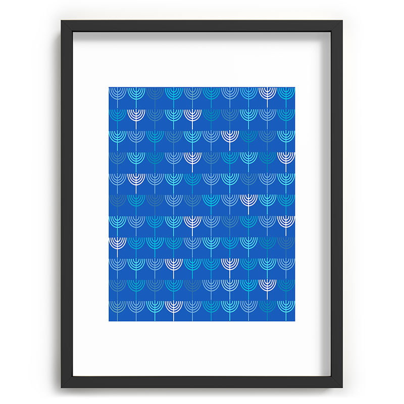 Kierkegaard Design Studio Hanukkah Chanukah Menorah Recessed Framing Rectangle
