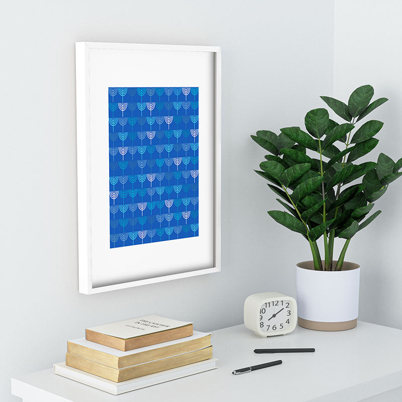 Kierkegaard Design Studio Hanukkah Chanukah Menorah Recessed Framing Rectangle