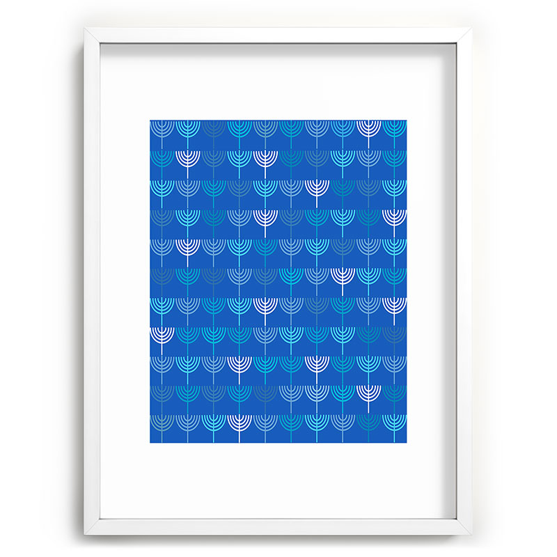 Kierkegaard Design Studio Hanukkah Chanukah Menorah Recessed Framing Rectangle