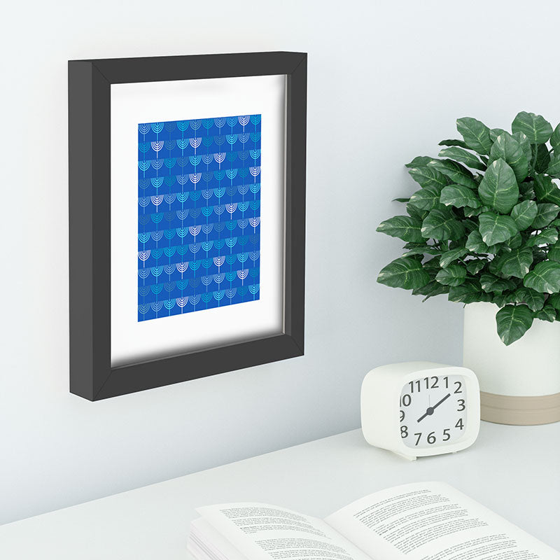 Kierkegaard Design Studio Hanukkah Chanukah Menorah Recessed Framing Rectangle