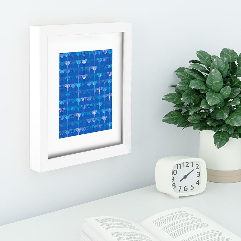 Kierkegaard Design Studio Hanukkah Chanukah Menorah Recessed Framing Rectangle