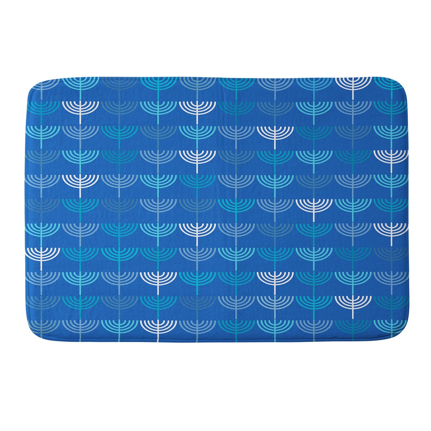Kierkegaard Design Studio Hanukkah Chanukah Menorah Memory Foam Bath Mat