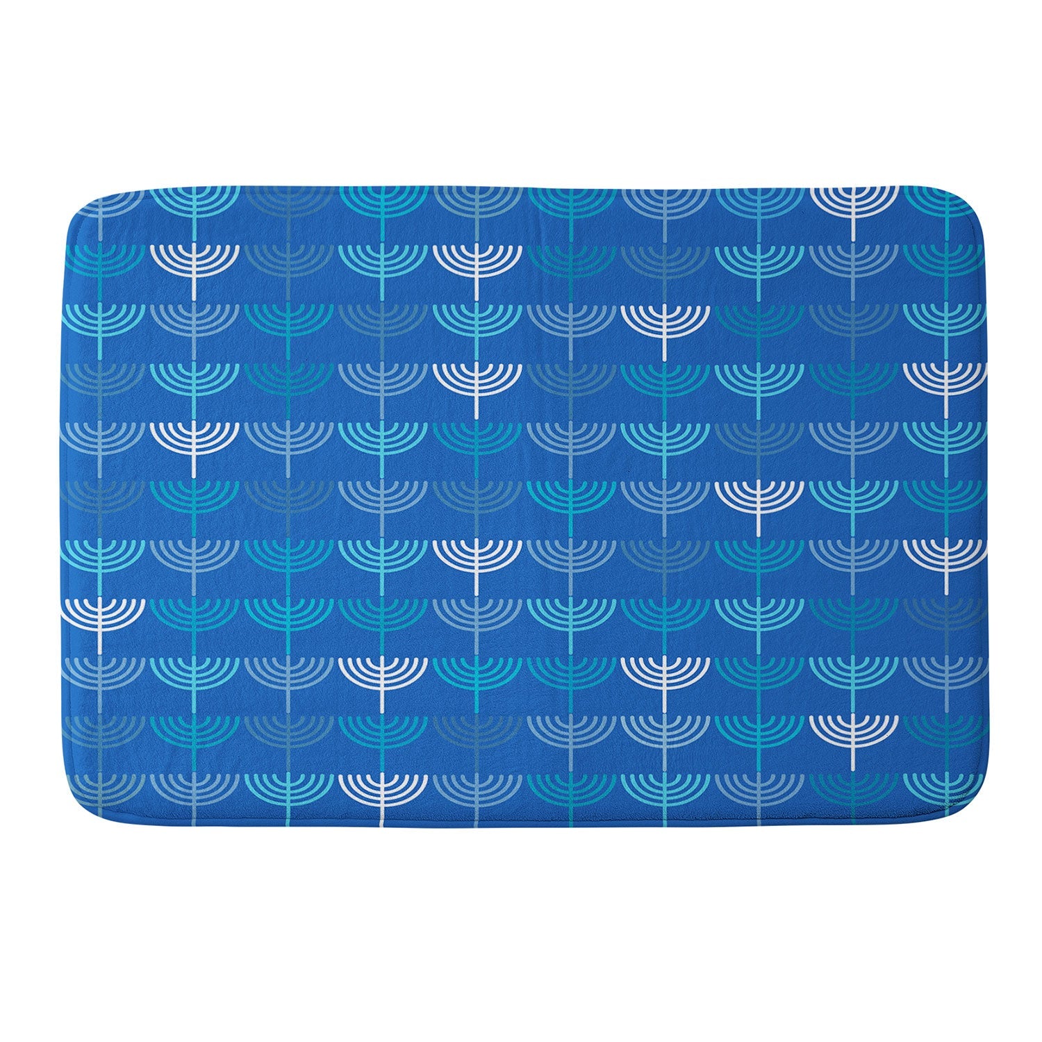 Kierkegaard Design Studio Hanukkah Chanukah Menorah Memory Foam Bath Mat