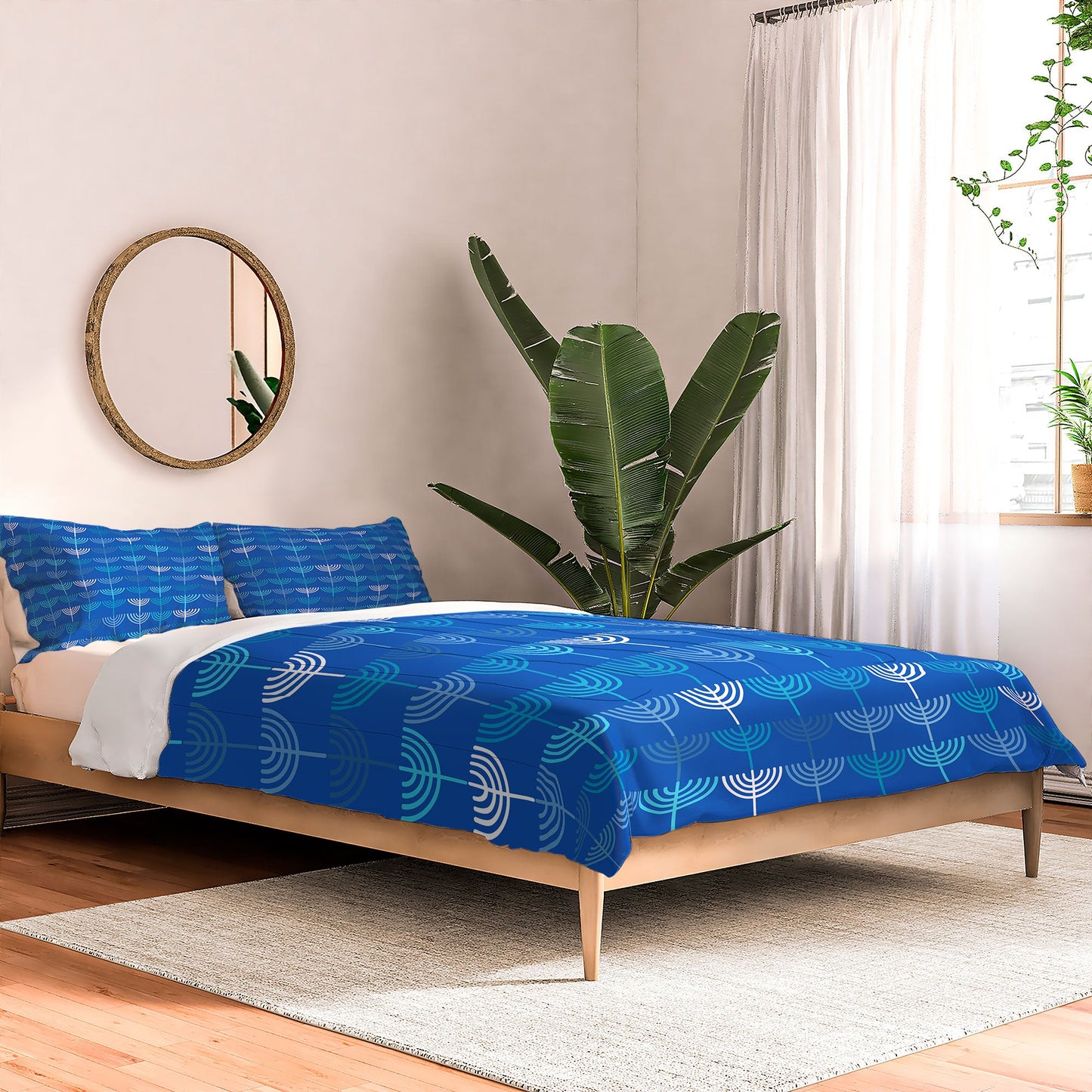 Kierkegaard Design Studio Hanukkah Chanukah Menorah Comforter