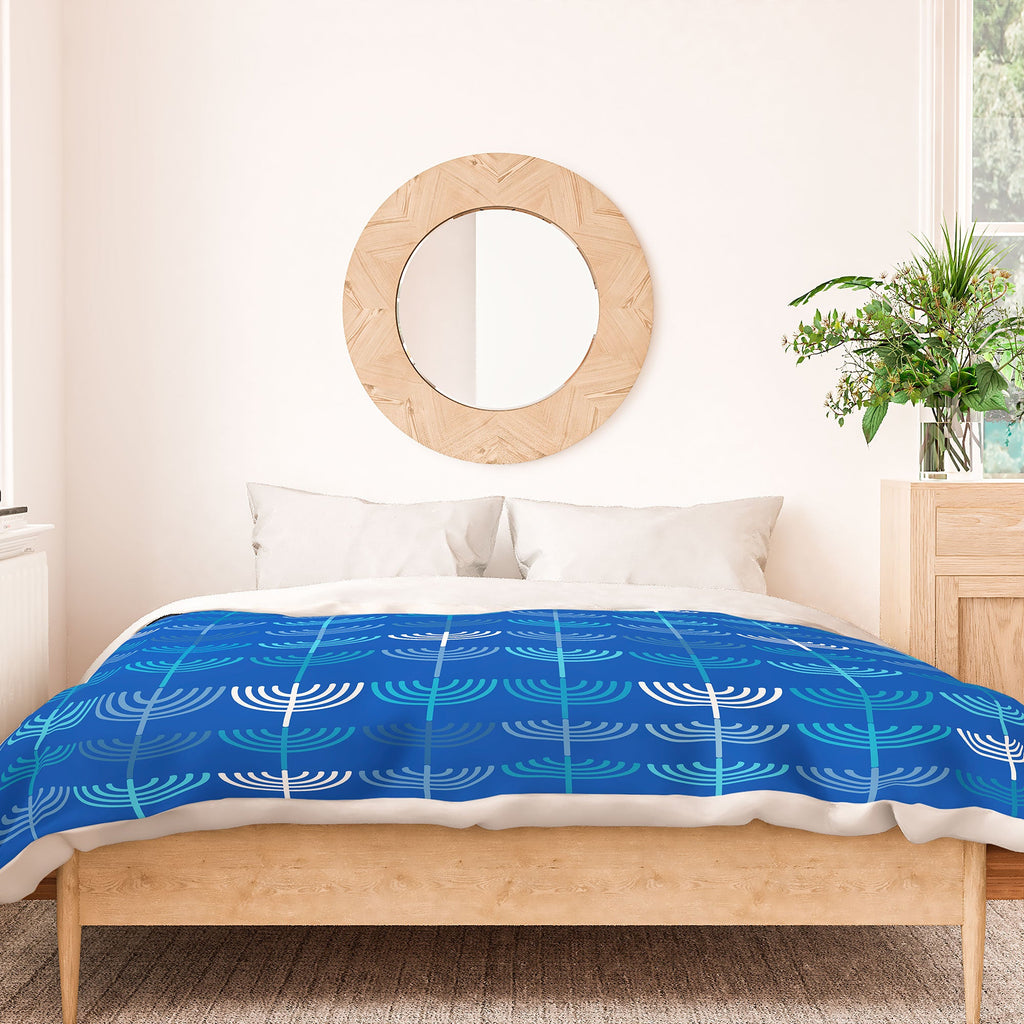 Kierkegaard Design Studio Hanukkah Chanukah Menorah Duvet Cover