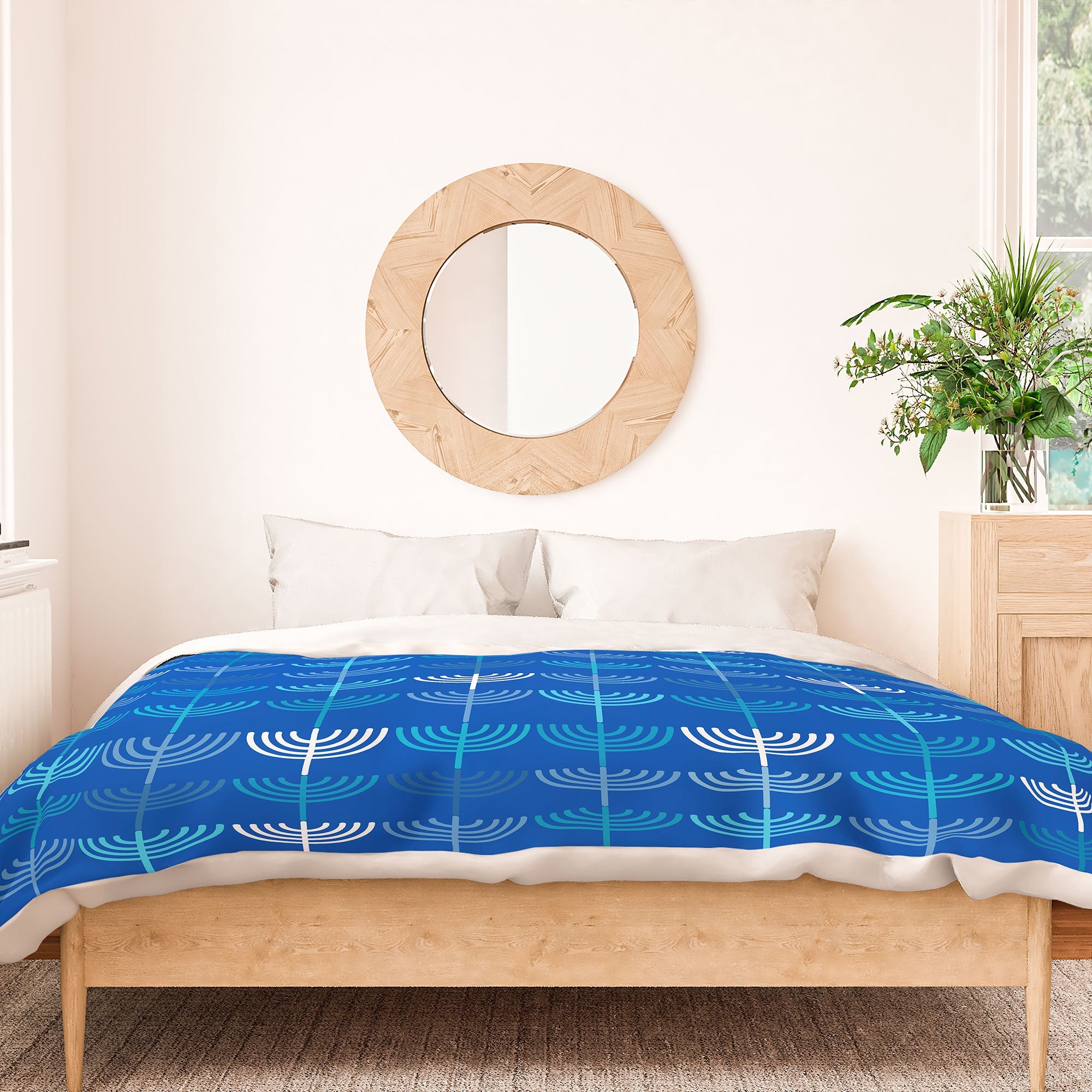 Kierkegaard Design Studio Hanukkah Chanukah Menorah Duvet Cover
