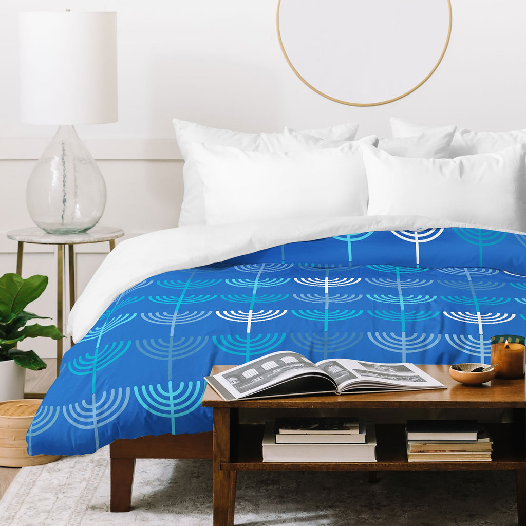 Kierkegaard Design Studio Hanukkah Chanukah Menorah Duvet Cover