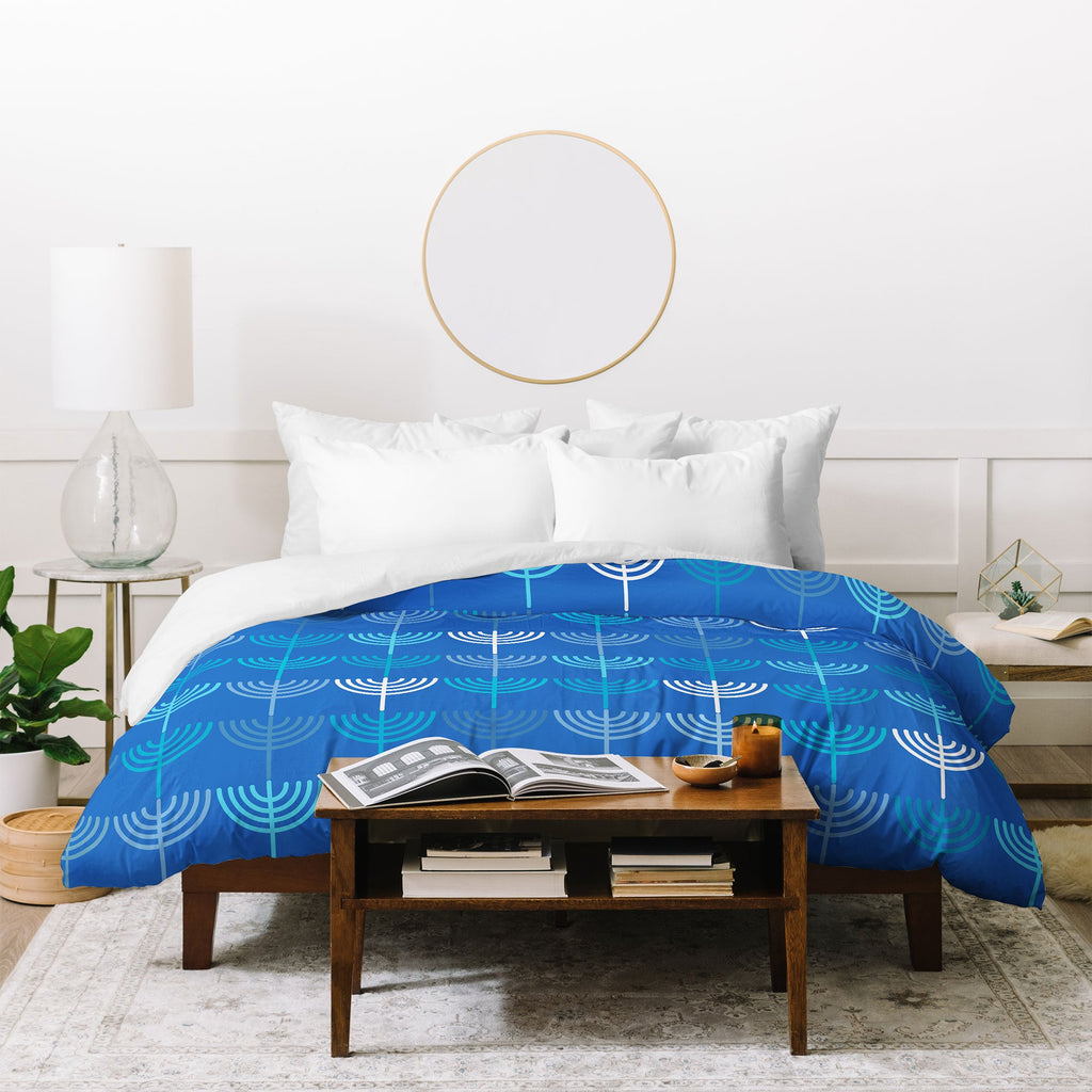 Kierkegaard Design Studio Hanukkah Chanukah Menorah Duvet Cover