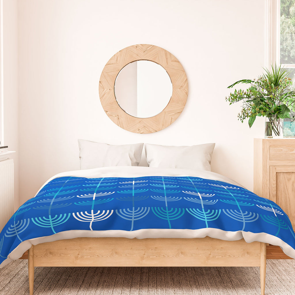 Kierkegaard Design Studio Hanukkah Chanukah Menorah Duvet Cover