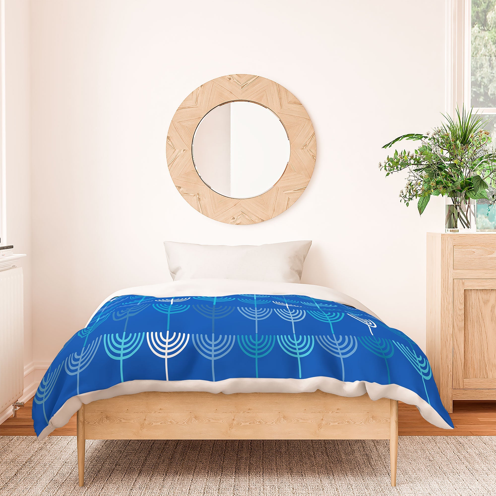 Kierkegaard Design Studio Hanukkah Chanukah Menorah Duvet Cover
