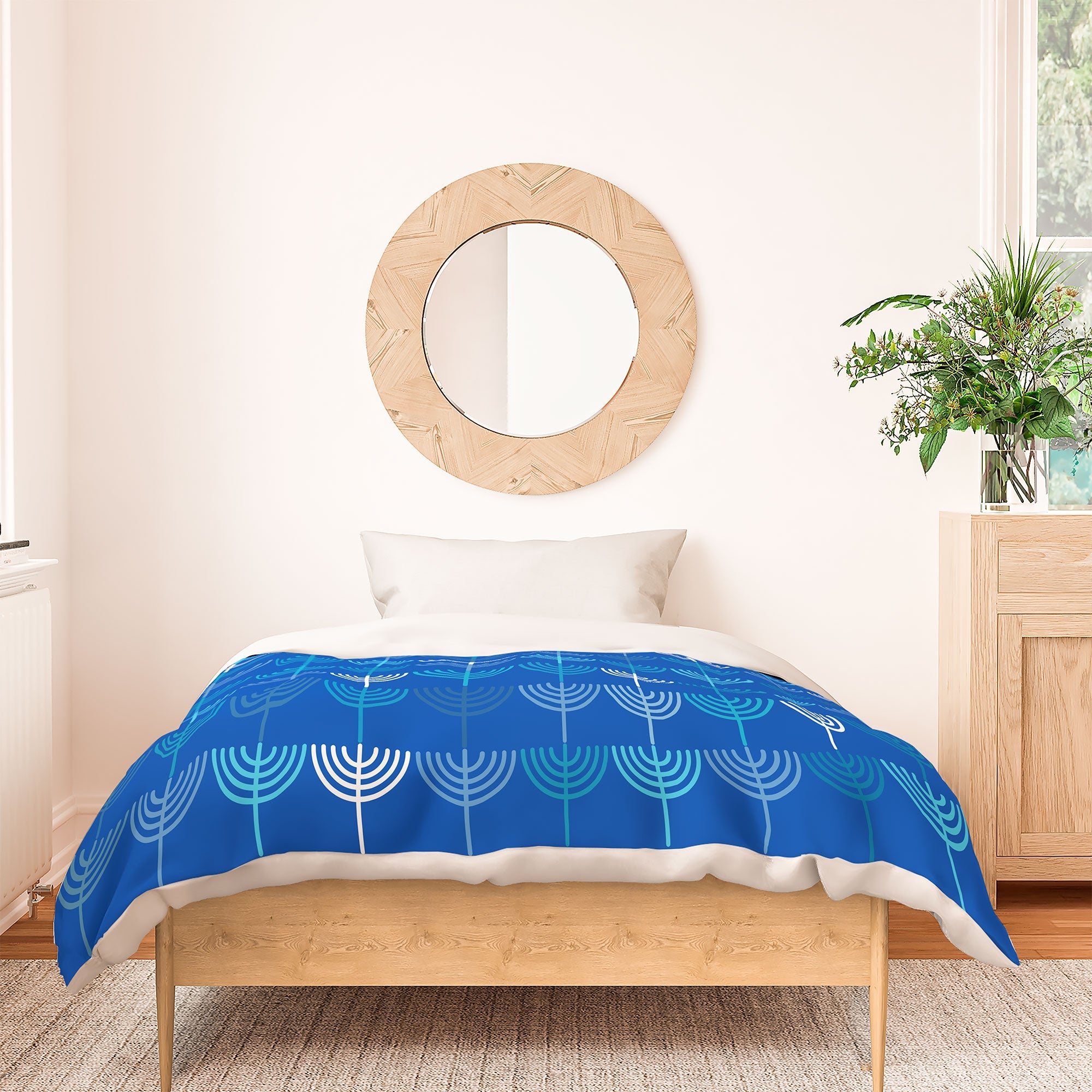 Kierkegaard Design Studio Hanukkah Chanukah Menorah Duvet Cover