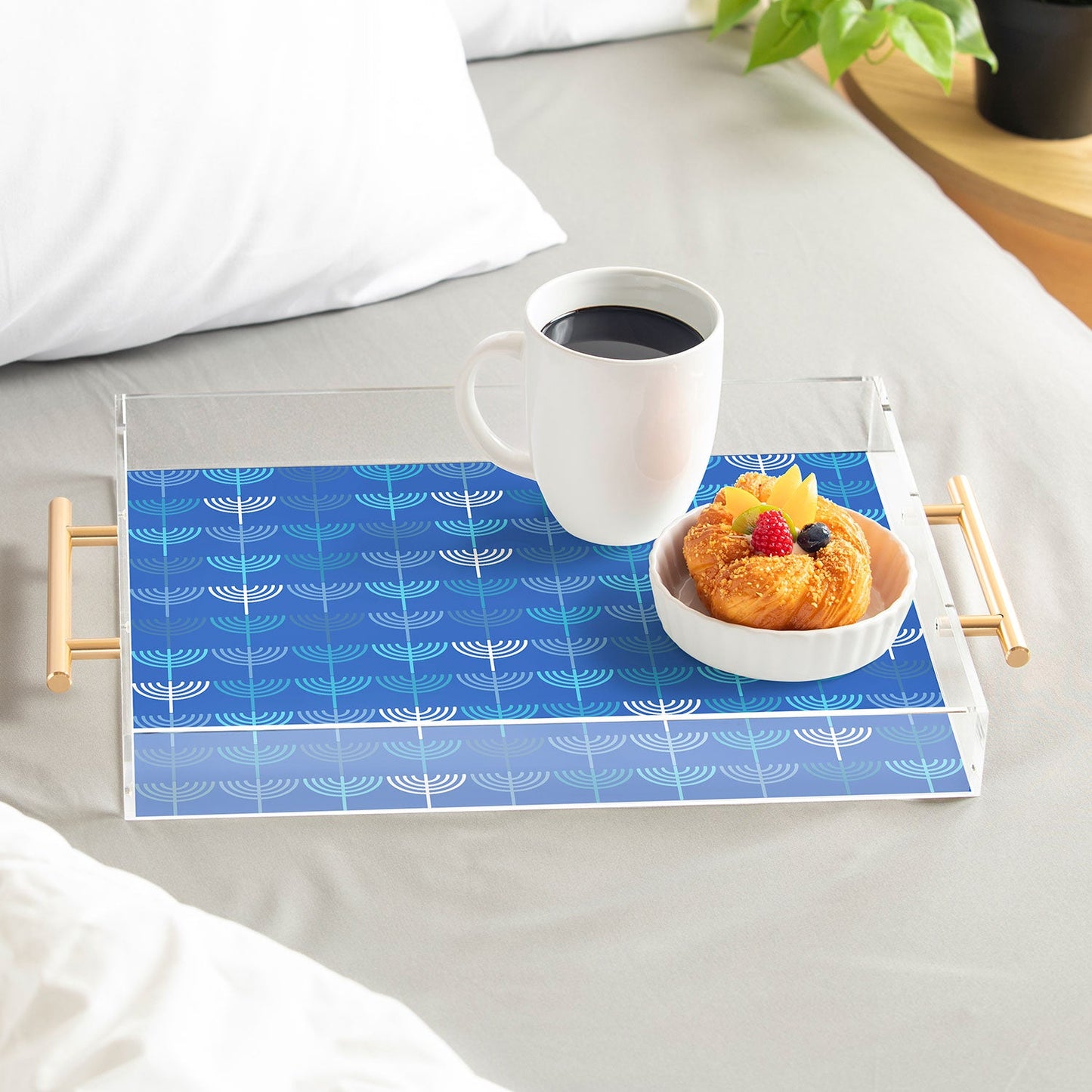 Kierkegaard Design Studio Hanukkah Chanukah Menorah Acrylic Tray