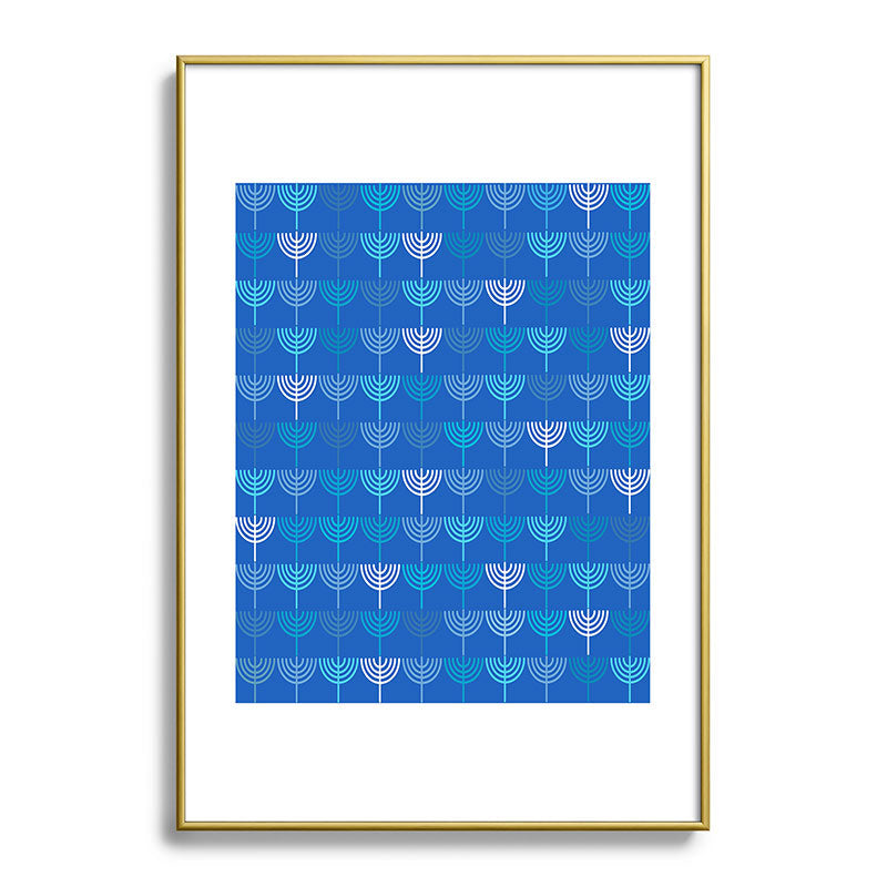 Kierkegaard Design Studio Hanukkah Chanukah Menorah Metal Framed Art Print